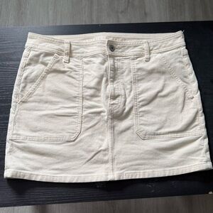 American Eagle Cream Corduroy Skirt